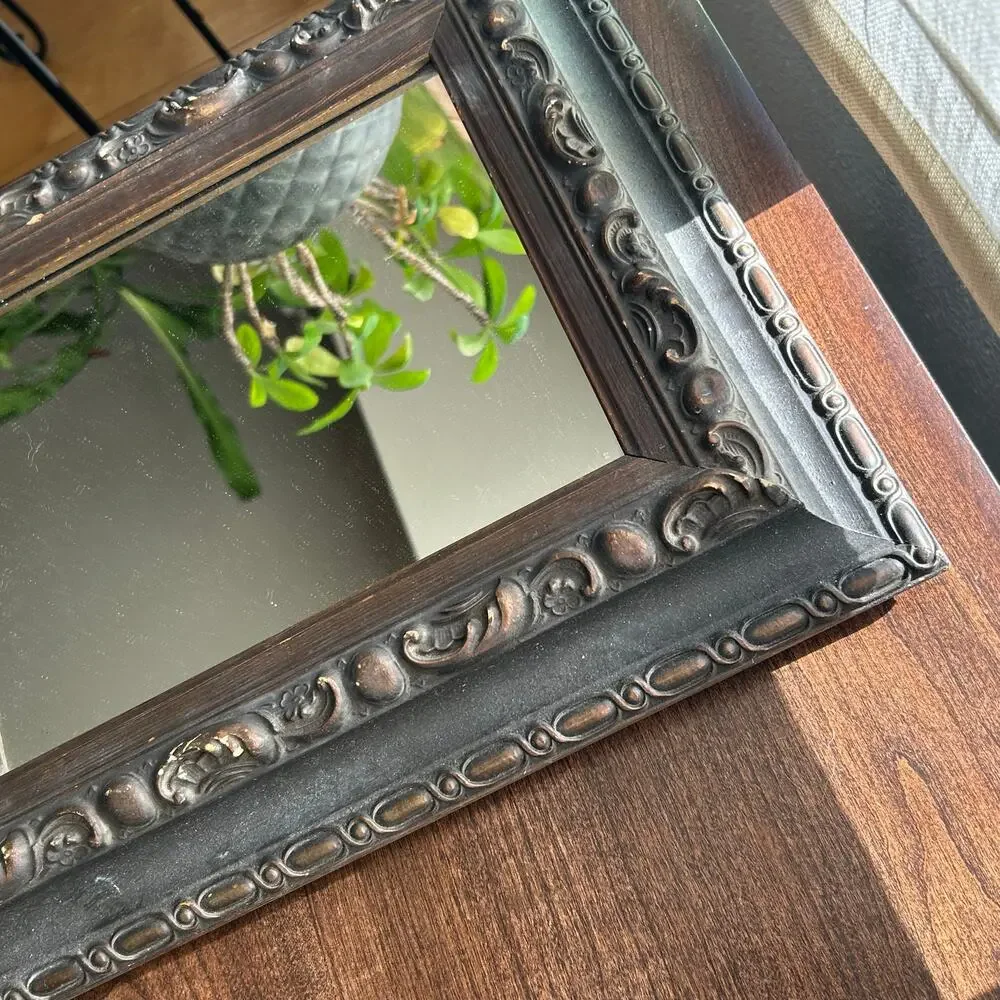 Vintage Turner wall accessories carved famed wood mirror MCM